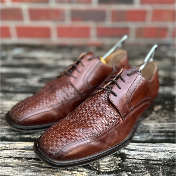 Johnston & Murphy 15-0673 Woven Leather Brown Oxford Dress Shoes Men\'s Size 8 C7 main image 7